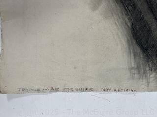 Unframed Charcoal On Paper Titled, "Looking Beyond" Circa 1914. Signed By Jennie Mae McGuire (WAS 751)<br>

<br><br>

Removal Options:<br><br> Sat (Nov 8) & Sun (Nov 9) 11-3pm, 56 Scotch Hill Rd., Cambridge NY 12816<br><br>

Sat (Nov 15) 12-2pm, TMG Warehouse, 2800 Juniper St., Fairfax, VA 22031<br><br>

Request Shipping (david@themcguiregroupllc.com)