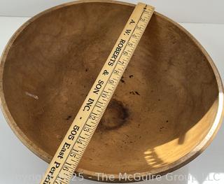 Primitive 16"D Turned Wood Round Dough Bowl and Masher<br>

<br><br>

Removal Options:<br><br> Sat (Nov 8) & Sun (Nov 9) 11-3pm, 56 Scotch Hill Rd., Cambridge NY 12816<br><br>

Sat (Nov 15) 12-2pm, TMG Warehouse, 2800 Juniper St., Fairfax, VA 22031<br><br>

Request Shipping (david@themcguiregroupllc.com)