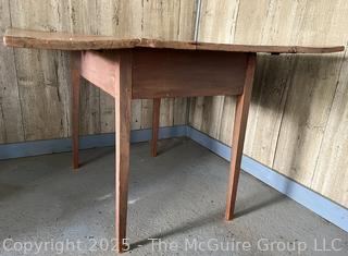 Primitive Drop Leaf Wooden Work Table<br>

<br><br>

Removal Options:<br><br> Sat (Nov 8) & Sun (Nov 9) 11-3pm, 56 Scotch Hill Rd., Cambridge NY 12816<br><br>

Sat (Nov 15) 12-2pm, TMG Warehouse, 2800 Juniper St., Fairfax, VA 22031<br><br>

Request Shipping (david@themcguiregroupllc.com)