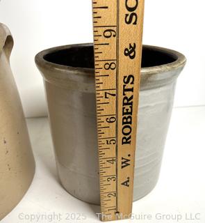 Two (2) Stoneware Crocks, One Marked 3 Gallon<br>

<br><br>

Removal Options:<br><br> Sat (Nov 8) & Sun (Nov 9) 11-3pm, 56 Scotch Hill Rd., Cambridge NY 12816<br><br>

Sat (Nov 15) 12-2pm, TMG Warehouse, 2800 Juniper St., Fairfax, VA 22031<br><br>

Request Shipping (david@themcguiregroupllc.com)
