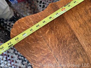 Quarter Sawn Oak Table Top w/ Lower Shelf on Spindle Turned Legs. Measures 24 x 24 x 24"T<br>

<br><br>

Removal Options:<br><br> Sat (Nov 8) & Sun (Nov 9) 11-3pm, 56 Scotch Hill Rd., Cambridge NY 12816<br><br>

Sat (Nov 15) 12-2pm, TMG Warehouse, 2800 Juniper St., Fairfax, VA 22031<br><br>

Request Shipping (david@themcguiregroupllc.com)