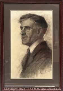 Framed Under Glass Charcoal on Paper Titled, "The Distinguished Gentleman" Signed by Artist Jennie Mae McGuire<br>

<br><br>

Removal Options:<br><br> Sat (Nov 8) & Sun (Nov 9) 11-3pm, 56 Scotch Hill Rd., Cambridge NY 12816<br><br>

Sat (Nov 15) 12-2pm, TMG Warehouse, 2800 Juniper St., Fairfax, VA 22031<br><br>

Request Shipping (david@themcguiregroupllc.com)