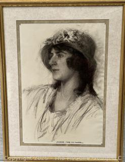 Framed Under Glass Charcoal Pencil On Paper Titled, "Dreaming In Stillness" Signed Jennie Mae McGuire<br>

<br><br>

Removal Options:<br><br> Sat (Nov 8) & Sun (Nov 9) 11-3pm, 56 Scotch Hill Rd., Cambridge NY 12816<br><br>

Sat (Nov 15) 12-2pm, TMG Warehouse, 2800 Juniper St., Fairfax, VA 22031<br><br>

Request Shipping (david@themcguiregroupllc.com)