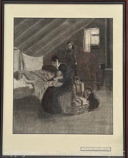 Framed Under Glass Charcoal Titled, "Family Support" Signed Jennie Mae McGuire<br>

<br><br>

Removal Options:<br><br> Sat (Nov 8) & Sun (Nov 9) 11-3pm, 56 Scotch Hill Rd., Cambridge NY 12816<br><br>

Sat (Nov 15) 12-2pm, TMG Warehouse, 2800 Juniper St., Fairfax, VA 22031<br><br>

Request Shipping (david@themcguiregroupllc.com)