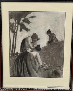 Framed Under Glass Charcoal on Paper Titled, "Gathering Wildflowers" Signed Jennie Mae McGuire<br>

<br><br>

Removal Options:<br><br> Sat (Nov 8) & Sun (Nov 9) 11-3pm, 56 Scotch Hill Rd., Cambridge NY 12816<br><br>

Sat (Nov 15) 12-2pm, TMG Warehouse, 2800 Juniper St., Fairfax, VA 22031<br><br>

Request Shipping (david@themcguiregroupllc.com)