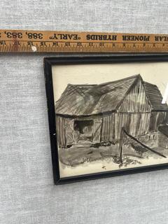 Framed Under Glass Watercolor? On Paper Titled, "Weathered Barn" By Jennie Mae McGuire<br>

<br><br>

Removal Options:<br><br> Sat (Nov 8) & Sun (Nov 9) 11-3pm, 56 Scotch Hill Rd., Cambridge NY 12816<br><br>

Sat (Nov 15) 12-2pm, TMG Warehouse, 2800 Juniper St., Fairfax, VA 22031<br><br>

Request Shipping (david@themcguiregroupllc.com)
