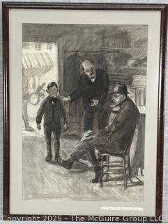 Framed Charcoal on Paper Titled, "We Can't Afford It" Signed Jennie Mae McGuire<br>

<br><br>

Removal Options:<br><br> Sat (Nov 8) & Sun (Nov 9) 11-3pm, 56 Scotch Hill Rd., Cambridge NY 12816<br><br>

Sat (Nov 15) 12-2pm, TMG Warehouse, 2800 Juniper St., Fairfax, VA 22031<br><br>

Request Shipping (david@themcguiregroupllc.com)