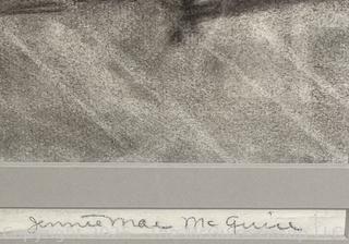 Framed Charcoal on Paper Titled, "We Can't Afford It" Signed Jennie Mae McGuire<br>

<br><br>

Removal Options:<br><br> Sat (Nov 8) & Sun (Nov 9) 11-3pm, 56 Scotch Hill Rd., Cambridge NY 12816<br><br>

Sat (Nov 15) 12-2pm, TMG Warehouse, 2800 Juniper St., Fairfax, VA 22031<br><br>

Request Shipping (david@themcguiregroupllc.com)