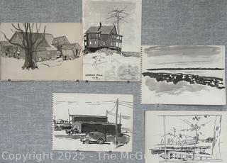 Five (5) Works on Paper by Jennie Mae McGuire circa 1910<br>

<br><br>

Removal Options:<br><br> Sat (Nov 8) & Sun (Nov 9) 11-3pm, 56 Scotch Hill Rd., Cambridge NY 12816<br><br>

Sat (Nov 15) 12-2pm, TMG Warehouse, 2800 Juniper St., Fairfax, VA 22031<br><br>

Request Shipping (david@themcguiregroupllc.com)