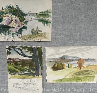 Small Watercolors by Jennie Mae McGuire<br>

<br><br>

Removal Options:<br><br> Sat (Nov 8) & Sun (Nov 9) 11-3pm, 56 Scotch Hill Rd., Cambridge NY 12816<br><br>

Sat (Nov 15) 12-2pm, TMG Warehouse, 2800 Juniper St., Fairfax, VA 22031<br><br>

Request Shipping (david@themcguiregroupllc.com)