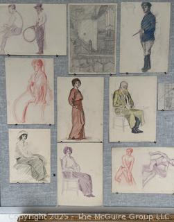 Nine (9) Pages From Sketch Book of Jennie Mae McGuire Circa 1920 <br>

<br><br>

Removal Options:<br><br> Sat (Nov 8) & Sun (Nov 9) 11-3pm, 56 Scotch Hill Rd., Cambridge NY 12816<br><br>

Sat (Nov 15) 12-2pm, TMG Warehouse, 2800 Juniper St., Fairfax, VA 22031<br><br>

Request Shipping (david@themcguiregroupllc.com)