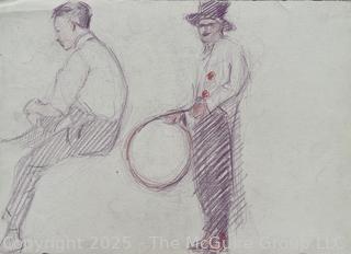 Nine (9) Pages From Sketch Book of Jennie Mae McGuire Circa 1920 <br>

<br><br>

Removal Options:<br><br> Sat (Nov 8) & Sun (Nov 9) 11-3pm, 56 Scotch Hill Rd., Cambridge NY 12816<br><br>

Sat (Nov 15) 12-2pm, TMG Warehouse, 2800 Juniper St., Fairfax, VA 22031<br><br>

Request Shipping (david@themcguiregroupllc.com)