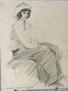 Nine (9) Pages From Sketch Book of Jennie Mae McGuire Circa 1920 <br>

<br><br>

Removal Options:<br><br> Sat (Nov 8) & Sun (Nov 9) 11-3pm, 56 Scotch Hill Rd., Cambridge NY 12816<br><br>

Sat (Nov 15) 12-2pm, TMG Warehouse, 2800 Juniper St., Fairfax, VA 22031<br><br>

Request Shipping (david@themcguiregroupllc.com)