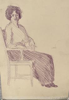 Nine (9) Pages From Sketch Book of Jennie Mae McGuire Circa 1920 <br>

<br><br>

Removal Options:<br><br> Sat (Nov 8) & Sun (Nov 9) 11-3pm, 56 Scotch Hill Rd., Cambridge NY 12816<br><br>

Sat (Nov 15) 12-2pm, TMG Warehouse, 2800 Juniper St., Fairfax, VA 22031<br><br>

Request Shipping (david@themcguiregroupllc.com)