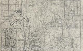 Nine (9) Pages From Sketch Book of Jennie Mae McGuire Circa 1920 <br>

<br><br>

Removal Options:<br><br> Sat (Nov 8) & Sun (Nov 9) 11-3pm, 56 Scotch Hill Rd., Cambridge NY 12816<br><br>

Sat (Nov 15) 12-2pm, TMG Warehouse, 2800 Juniper St., Fairfax, VA 22031<br><br>

Request Shipping (david@themcguiregroupllc.com)