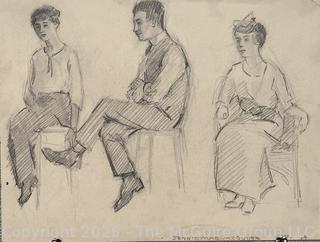 Nine (9) Sketchbook Pages Circa 1920 by Jennie Mae McGuire<br>

<br><br>

Removal Options:<br><br> Sat (Nov 8) & Sun (Nov 9) 11-3pm, 56 Scotch Hill Rd., Cambridge NY 12816<br><br>

Sat (Nov 15) 12-2pm, TMG Warehouse, 2800 Juniper St., Fairfax, VA 22031<br><br>

Request Shipping (david@themcguiregroupllc.com)