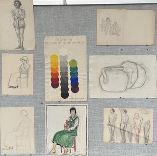 Eight (8) Small Works On Paper By Jennie Mae McGuire<br>

<br><br>

Removal Options:<br><br> Sat (Nov 8) & Sun (Nov 9) 11-3pm, 56 Scotch Hill Rd., Cambridge NY 12816<br><br>

Sat (Nov 15) 12-2pm, TMG Warehouse, 2800 Juniper St., Fairfax, VA 22031<br><br>

Request Shipping (david@themcguiregroupllc.com)