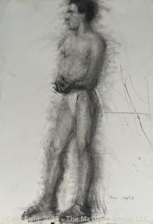 Unframed Charcoal on Paper of Male Nude by Jennie Mae McGuire<br>

<br><br>

Removal Options:<br><br> Sat (Nov 8) & Sun (Nov 9) 11-3pm, 56 Scotch Hill Rd., Cambridge NY 12816<br><br>

Sat (Nov 15) 12-2pm, TMG Warehouse, 2800 Juniper St., Fairfax, VA 22031<br><br>

Request Shipping (david@themcguiregroupllc.com)