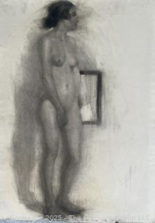 Unframed Charcoal on Paper of Female Nude Circa 1915 by Jennie Mae McGuire<br>

<br><br>

Removal Options:<br><br> Sat (Nov 8) & Sun (Nov 9) 11-3pm, 56 Scotch Hill Rd., Cambridge NY 12816<br><br>

Sat (Nov 15) 12-2pm, TMG Warehouse, 2800 Juniper St., Fairfax, VA 22031<br><br>

Request Shipping (david@themcguiregroupllc.com)