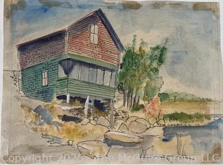Unframed Watercolor.  Artist Unknown<br>

<br><br>

Removal Options:<br><br> Sat (Nov 8) & Sun (Nov 9) 11-3pm, 56 Scotch Hill Rd., Cambridge NY 12816<br><br>

Sat (Nov 15) 12-2pm, TMG Warehouse, 2800 Juniper St., Fairfax, VA 22031<br><br>

Request Shipping (david@themcguiregroupllc.com)