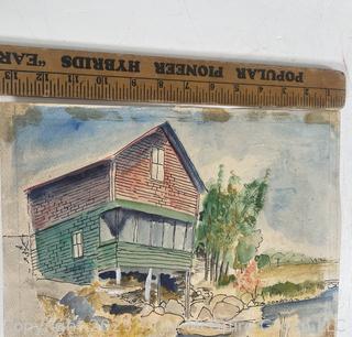 Unframed Watercolor.  Artist Unknown<br>

<br><br>

Removal Options:<br><br> Sat (Nov 8) & Sun (Nov 9) 11-3pm, 56 Scotch Hill Rd., Cambridge NY 12816<br><br>

Sat (Nov 15) 12-2pm, TMG Warehouse, 2800 Juniper St., Fairfax, VA 22031<br><br>

Request Shipping (david@themcguiregroupllc.com)