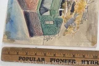 Unframed Watercolor.  Artist Unknown<br>

<br><br>

Removal Options:<br><br> Sat (Nov 8) & Sun (Nov 9) 11-3pm, 56 Scotch Hill Rd., Cambridge NY 12816<br><br>

Sat (Nov 15) 12-2pm, TMG Warehouse, 2800 Juniper St., Fairfax, VA 22031<br><br>

Request Shipping (david@themcguiregroupllc.com)