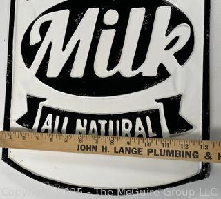 Vintage Farm Fresh Milk Sign - Embossed Metal<br>

<br><br>

Removal Options:<br><br> Sat (Nov 8) & Sun (Nov 9) 11-3pm, 56 Scotch Hill Rd., Cambridge NY 12816<br><br>

Sat (Nov 15) 12-2pm, TMG Warehouse, 2800 Juniper St., Fairfax, VA 22031<br><br>

Request Shipping (david@themcguiregroupllc.com)