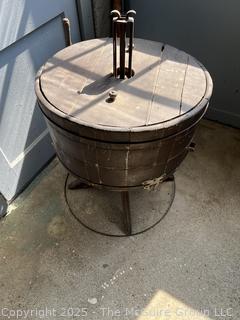 Wooden Barrel Washer Washing Machine<br>

<br><br>

Removal Options:<br><br> Sat (Nov 8) & Sun (Nov 9) 11-3pm, 56 Scotch Hill Rd., Cambridge NY 12816<br><br>

Sat (Nov 15) 12-2pm, TMG Warehouse, 2800 Juniper St., Fairfax, VA 22031<br><br>

Request Shipping (david@themcguiregroupllc.com) 