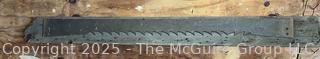 Two Man Cross Cut Saw Blade Mounted on Board<br>

<br><br>

Removal Options:<br><br> Sat (Nov 8) & Sun (Nov 9) 11-3pm, 56 Scotch Hill Rd., Cambridge NY 12816<br><br>

Sat (Nov 15) 12-2pm, TMG Warehouse, 2800 Juniper St., Fairfax, VA 22031<br><br>

Request Shipping (david@themcguiregroupllc.com)