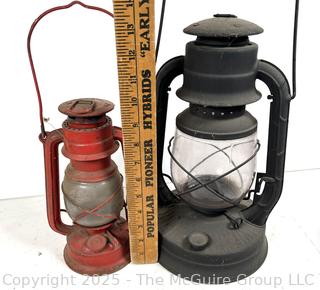 Two (2) Railroad Lanterns. Dietz D-Lite No. 2, and World-Light Mfg. Ltd.<br>

<br><br>

Removal Options:<br><br> Sat (Nov 8) & Sun (Nov 9) 11-3pm, 56 Scotch Hill Rd., Cambridge NY 12816<br><br>

Sat (Nov 15) 12-2pm, TMG Warehouse, 2800 Juniper St., Fairfax, VA 22031<br><br>

Request Shipping (david@themcguiregroupllc.com) 