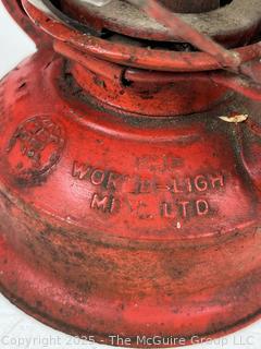 Two (2) Railroad Lanterns. Dietz D-Lite No. 2, and World-Light Mfg. Ltd.<br>

<br><br>

Removal Options:<br><br> Sat (Nov 8) & Sun (Nov 9) 11-3pm, 56 Scotch Hill Rd., Cambridge NY 12816<br><br>

Sat (Nov 15) 12-2pm, TMG Warehouse, 2800 Juniper St., Fairfax, VA 22031<br><br>

Request Shipping (david@themcguiregroupllc.com) 