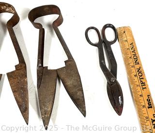 Six (6) Metal Shears<br>

<br><br>

Removal Options:<br><br> Sat (Nov 8) & Sun (Nov 9) 11-3pm, 56 Scotch Hill Rd., Cambridge NY 12816<br><br>

Sat (Nov 15) 12-2pm, TMG Warehouse, 2800 Juniper St., Fairfax, VA 22031<br><br>

Request Shipping (david@themcguiregroupllc.com)