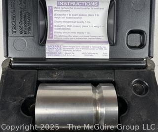 Troemner 5 lb. Weight Calibration Machine<br>

<br><br>

Removal Options:<br><br> Sat (Nov 8) & Sun (Nov 9) 11-3pm, 56 Scotch Hill Rd., Cambridge NY 12816<br><br>

Sat (Nov 15) 12-2pm, TMG Warehouse, 2800 Juniper St., Fairfax, VA 22031<br><br>

Request Shipping (david@themcguiregroupllc.com)
