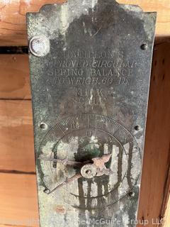 Three (3) Hanging Spring Scales<br>

<br><br>

Removal Options:<br><br> Sat (Nov 8) & Sun (Nov 9) 11-3pm, 56 Scotch Hill Rd., Cambridge NY 12816<br><br>

Sat (Nov 15) 12-2pm, TMG Warehouse, 2800 Juniper St., Fairfax, VA 22031<br><br>

Request Shipping (david@themcguiregroupllc.com)