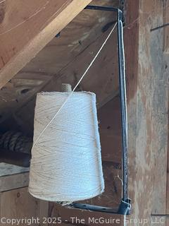 Butcher's Cooking Twine on Metal Wall Dispenser. E.O. Bulman Mfg. Co. Inc.<br>

<br><br>

Removal Options:<br><br> Sat (Nov 8) & Sun (Nov 9) 11-3pm, 56 Scotch Hill Rd., Cambridge NY 12816<br><br>

Sat (Nov 15) 12-2pm, TMG Warehouse, 2800 Juniper St., Fairfax, VA 22031<br><br>

Request Shipping (david@themcguiregroupllc.com) 