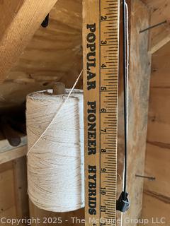 Butcher's Cooking Twine on Metal Wall Dispenser. E.O. Bulman Mfg. Co. Inc.<br>

<br><br>

Removal Options:<br><br> Sat (Nov 8) & Sun (Nov 9) 11-3pm, 56 Scotch Hill Rd., Cambridge NY 12816<br><br>

Sat (Nov 15) 12-2pm, TMG Warehouse, 2800 Juniper St., Fairfax, VA 22031<br><br>

Request Shipping (david@themcguiregroupllc.com) 