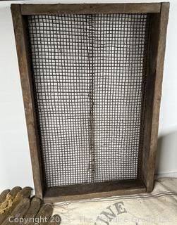 Canvas Pail, Primitive Sifter and Beekeeper's Hood<br>

<br><br>

Removal Options:<br><br> Sat (Nov 8) & Sun (Nov 9) 11-3pm, 56 Scotch Hill Rd., Cambridge NY 12816<br><br>

Sat (Nov 15) 12-2pm, TMG Warehouse, 2800 Juniper St., Fairfax, VA 22031<br><br>

