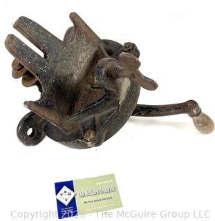 Hand Crank Bench Grinder Sharpener by Luther Grinder Mfg, Circa 1900<br>

<br><br>

Removal Options:<br><br> Sat (Nov 8) & Sun (Nov 9) 11-3pm, 56 Scotch Hill Rd., Cambridge NY 12816<br><br>

Sat (Nov 15) 12-2pm, TMG Warehouse, 2800 Juniper St., Fairfax, VA 22031<br><br>
