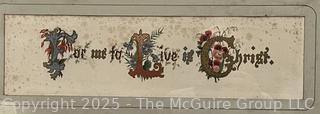 Framed Color Lithograph - For Me To Live In Christ - circa 1874<br>

<br><br>

Removal Options:<br><br> Sat (Nov 8) & Sun (Nov 9) 11-3pm, 56 Scotch Hill Rd., Cambridge NY 12816<br><br>

Sat (Nov 15) 12-2pm, TMG Warehouse, 2800 Juniper St., Fairfax, VA 22031<br><br>

Request Shipping (david@themcguiregroupllc.com) 