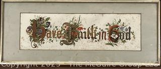 Framed Color Lithograph - Have Faith in Christ<br>

<br><br>

Removal Options:<br><br> Sat (Nov 8) & Sun (Nov 9) 11-3pm, 56 Scotch Hill Rd., Cambridge NY 12816<br><br>

Sat (Nov 15) 12-2pm, TMG Warehouse, 2800 Juniper St., Fairfax, VA 22031<br><br>

Request Shipping (david@themcguiregroupllc.com)