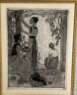 Framed Under Glass Charcoal on Paper Signed by Artist Jennie Mae McGuire<br>

<br><br>

Removal Options:<br><br> Sat (Nov 8) & Sun (Nov 9) 11-3pm, 56 Scotch Hill Rd., Cambridge NY 12816<br><br>

Sat (Nov 15) 12-2pm, TMG Warehouse, 2800 Juniper St., Fairfax, VA 22031<br><br>

Request Shipping (david@themcguiregroupllc.com)