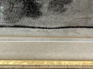 Framed Under Glass Charcoal on Paper Signed by Artist Jennie Mae McGuire<br>

<br><br>

Removal Options:<br><br> Sat (Nov 8) & Sun (Nov 9) 11-3pm, 56 Scotch Hill Rd., Cambridge NY 12816<br><br>

Sat (Nov 15) 12-2pm, TMG Warehouse, 2800 Juniper St., Fairfax, VA 22031<br><br>

Request Shipping (david@themcguiregroupllc.com)