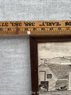 Top Framed Under Glass Charcoal on Paper of Coulter/McGuire Lane Farm by Artist Jennie Mae McGuire<br><br>

<br><br>

Removal Options:<br><br> Sat (Nov 8) & Sun (Nov 9) 11-3pm, 56 Scotch Hill Rd., Cambridge NY 12816<br><br>

Sat (Nov 15) 12-2pm, TMG Warehouse, 2800 Juniper St., Fairfax, VA 22031<br><br>

Request Shipping (david@themcguiregroupllc.com)