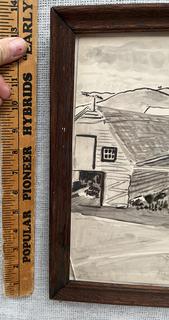 Top Framed Under Glass Charcoal on Paper of Coulter/McGuire Lane Farm by Artist Jennie Mae McGuire<br><br>

<br><br>

Removal Options:<br><br> Sat (Nov 8) & Sun (Nov 9) 11-3pm, 56 Scotch Hill Rd., Cambridge NY 12816<br><br>

Sat (Nov 15) 12-2pm, TMG Warehouse, 2800 Juniper St., Fairfax, VA 22031<br><br>

Request Shipping (david@themcguiregroupllc.com)
