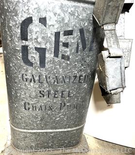 GEM Galvanized Steel Chain Water Pump w/ 10 Foot Chain Pails. No Crank.<br>

<br><br>

Removal Options:<br><br> Sat (Nov 8) & Sun (Nov 9) 11-3pm, 56 Scotch Hill Rd., Cambridge NY 12816<br><br>

