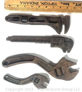 Grouping of Antique Adjustable Jaw Wrenches<br>

<br><br>

Removal Options:<br><br> Sat (Nov 8) & Sun (Nov 9) 11-3pm, 56 Scotch Hill Rd., Cambridge NY 12816<br><br>

Sat (Nov 15) 12-2pm, TMG Warehouse, 2800 Juniper St., Fairfax, VA 22031<br><br>

Request Shipping (david@themcguiregroupllc.com)