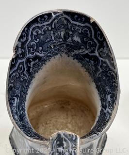 Two (2) Staffordshire Blue Transferware Pitchers<br>

<br><br>

Removal Options:<br><br> Sat (Nov 8) & Sun (Nov 9) 11-3pm, 56 Scotch Hill Rd., Cambridge NY 12816<br><br>

Sat (Nov 15) 12-2pm, TMG Warehouse, 2800 Juniper St., Fairfax, VA 22031<br><br>

Request Shipping (david@themcguiregroupllc.com) 