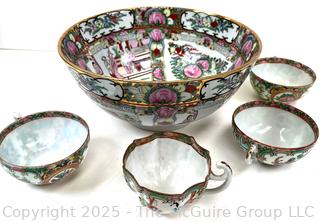 Chinese Famille Rose Medallion Canton Porcelain Bowl and Tea Cups<br>

<br><br>

Removal Options:<br><br> Sat (Nov 8) & Sun (Nov 9) 11-3pm, 56 Scotch Hill Rd., Cambridge NY 12816<br><br>

Sat (Nov 15) 12-2pm, TMG Warehouse, 2800 Juniper St., Fairfax, VA 22031<br><br>

Request Shipping (david@themcguiregroupllc.com)