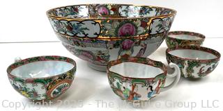 Chinese Famille Rose Medallion Canton Porcelain Bowl and Tea Cups<br>

<br><br>

Removal Options:<br><br> Sat (Nov 8) & Sun (Nov 9) 11-3pm, 56 Scotch Hill Rd., Cambridge NY 12816<br><br>

Sat (Nov 15) 12-2pm, TMG Warehouse, 2800 Juniper St., Fairfax, VA 22031<br><br>

Request Shipping (david@themcguiregroupllc.com)