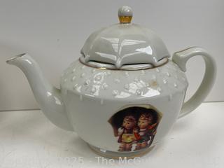 Porcelainware Including Hummel Teapots<br>

<br><br>

Removal Options:<br><br> Sat (Nov 8) & Sun (Nov 9) 11-3pm, 56 Scotch Hill Rd., Cambridge NY 12816<br><br>

Sat (Nov 15) 12-2pm, TMG Warehouse, 2800 Juniper St., Fairfax, VA 22031<br><br>

Request Shipping (david@themcguiregroupllc.com)